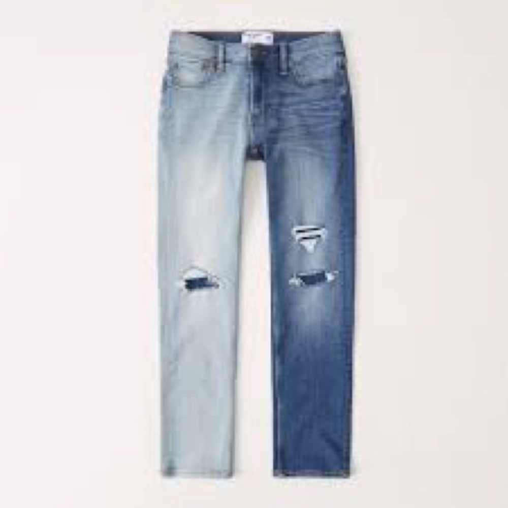 Abercrombie Kids Two-Tone Distressed Skinny Jeans